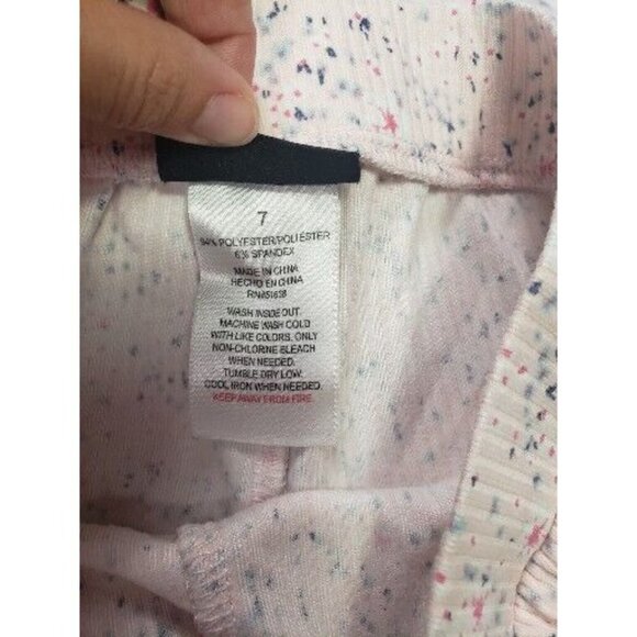 Kidtopia Girls Size 7 Pink Splatter Ruched Front Short-Sleeve Shirt & Short Set - Picture 6 of 8